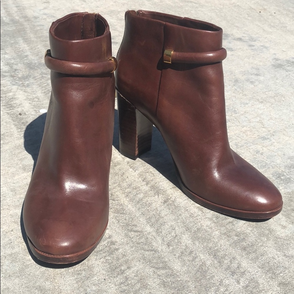 Aerin Whiskey Leather Ankle Boots